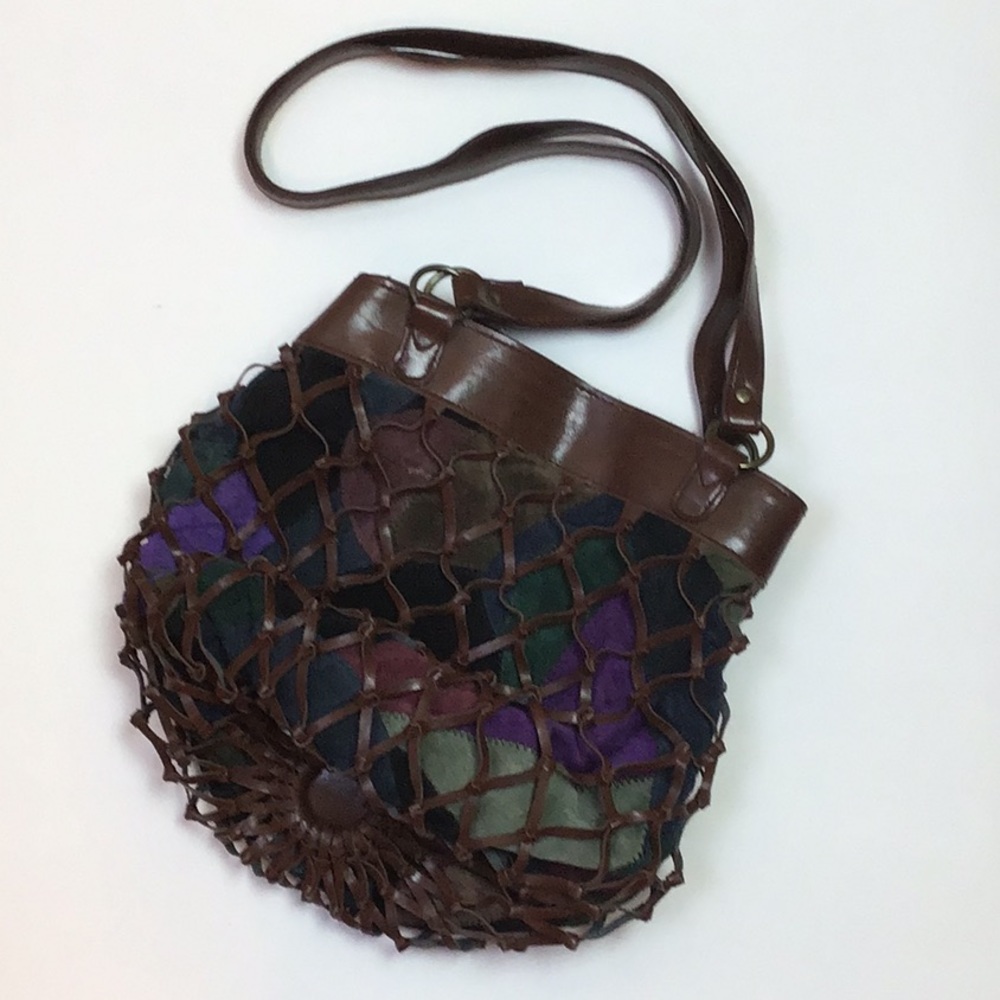 Patchwork Brown Shoulder Purse/Bag - image 1
